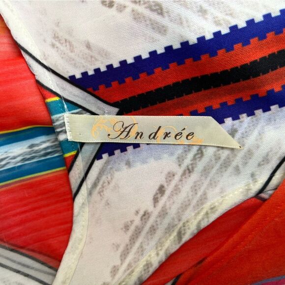 Andree Racer Back Chevron Chiffon Maxi Dress Sleeveless Women Small Geometric - Picture 6 of 12